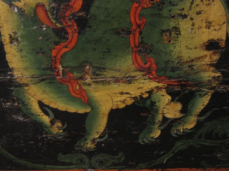 Late 18th Century Antique Tibetan Painted Trunk