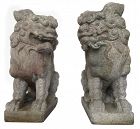 Pair of Chinese Stone Guardian Fu Dogs