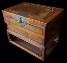 Antique Korean Persimmon Wood Vanity Box