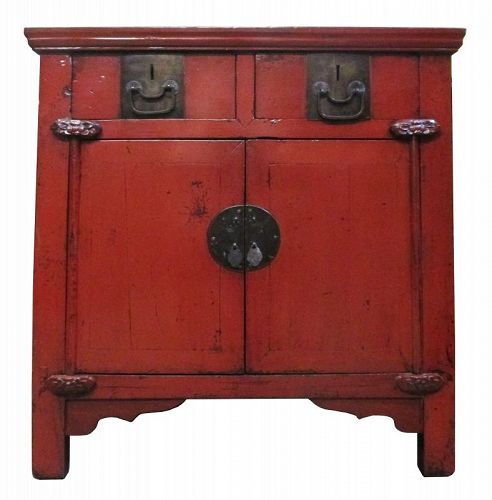 Chinese Antique Red Lacquer Cabinet