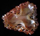 Antique Chinese Agate Lotus Leaf