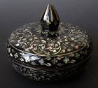 Antique Korean Lacquer Inlay Container