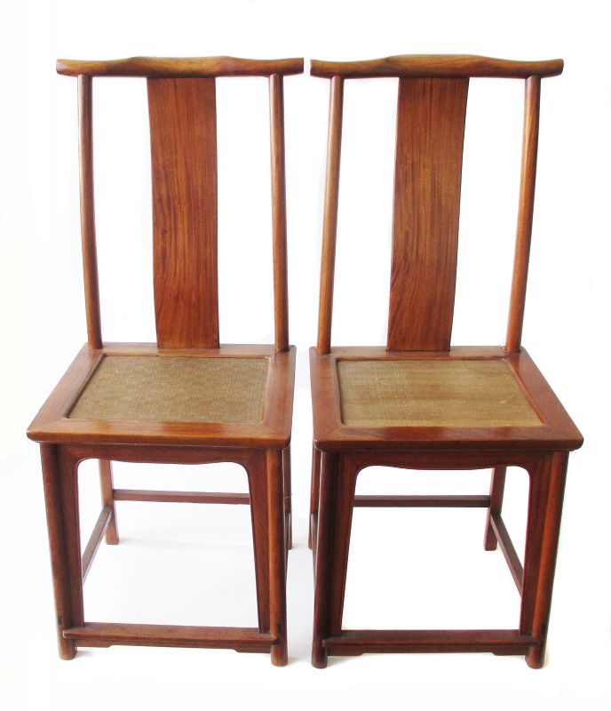 Pair of Chinese 17th Century Huanghuali Official's Hat Arm Chairs