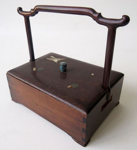 Antique Japanese Hardwood Inlay Vanity Box