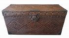 Chinese Antique Woven Rattan and Wood Trunk