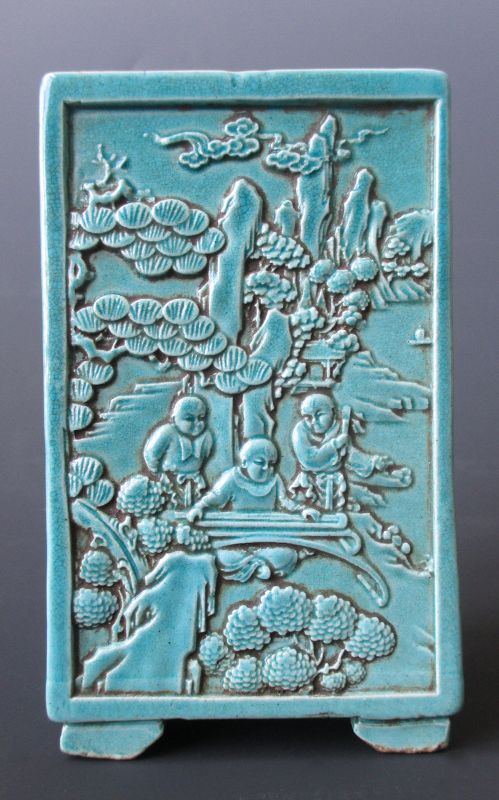 Chinese Blue Monochrome Porcelain Square Container
