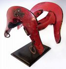Japanese Edo Red Lacquer Kura Horse Saddle