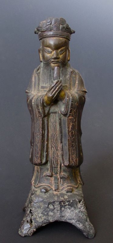 Ming Dynasty Taoist Figure in Bronze