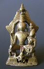 Small Indian Jain Bronze Figure of Vishnu and Lakshmi