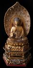 Japanese Seated Gilt Amida Buddha
