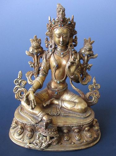 Tibetan Bronze Seated Figure of Tara