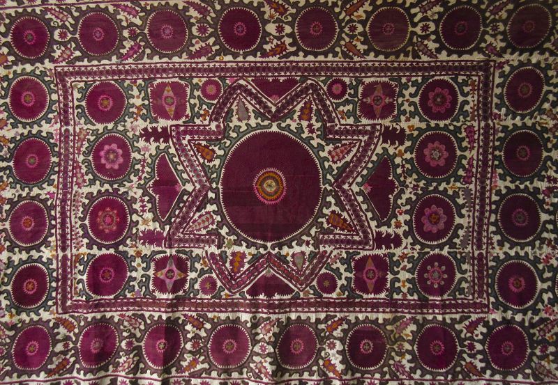 Antique Persian Suzani Embroidered Textile