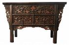 Antique Chinese Carved Coffer Cabinet