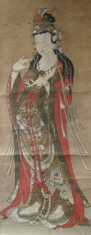 Large Japanese Scroll Painting of the Bodhisattva Quanyin