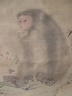 Japanese Scroll Painting of a Monkey