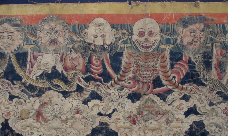 Antique Nepalese Buddhist Ceremonial Shrine Painting