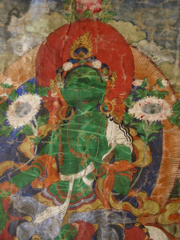 Tibetan 18th Century Green Tara Thangka