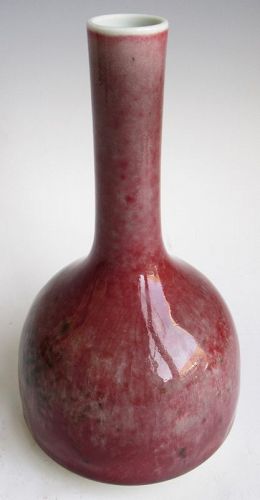Chinese Peach Bloom Monochrome Porcelain Vase