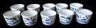 Japanese Edo Set of 10 Sobachoko Blue and White Cups