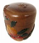 Antique Japanese Natsume Tea Caddy with Insect Motif, Signed
