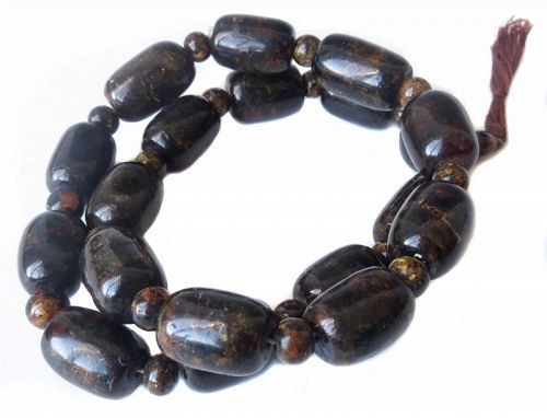 Rare Antique Buddhist Amber Mala Beads