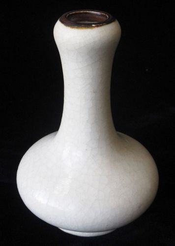 Antique Chinese Small White Crackle Vase