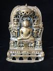 17th Century Silver Inlaid Brass Jain Shrine