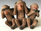 Japanese Terracotta Three Wise Monkeys