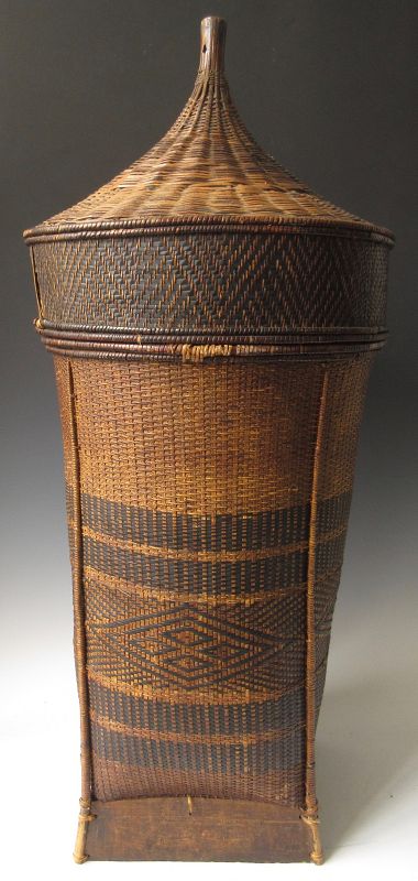 Antique Hand-Woven Southeast Asian Tribal Basket