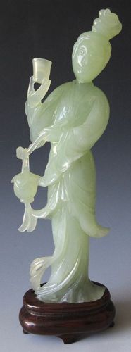 Antique Chinese Hardstone Carving of Lady
