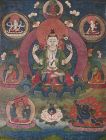 Tibetan Buddhist 4 Arm Avalokitesvara Thangka