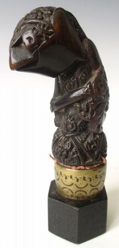 Antique Indonesian Wood Carved Kris Handle