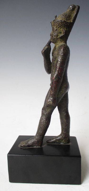 Rare Antique Egyptian Bronze Walking Nobleman