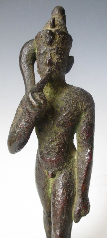 Rare Antique Egyptian Bronze Walking Nobleman