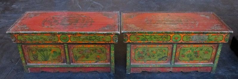 Rare Pair of Traveling Tibetan 18th Century Prayer Tables