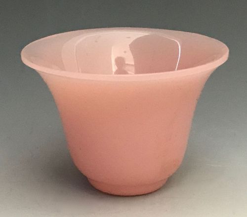 Antique Chinese Peking Glass Pink Wine Cup