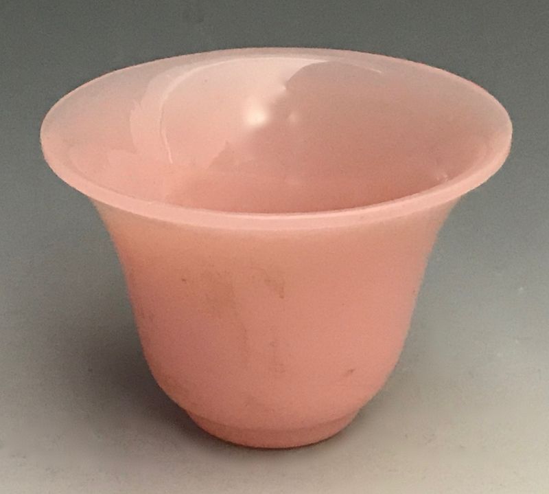 Antique Chinese Peking Glass Pink Wine Cup