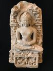 Antique Jain Sandstone Stele with a Jina