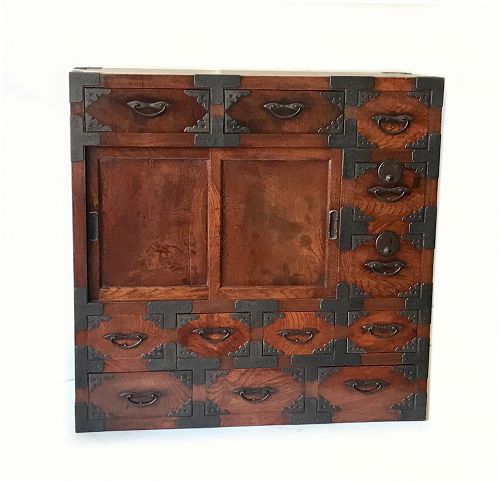 Stunning Antique Japanese Keyaki Choba Tansu