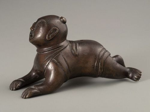 Chinese Ming Dynasty Bronze Baby Water Dropper