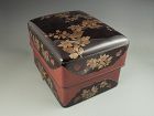 Japanese Antique Lacquer Document Box with Clematis Vine
