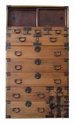 Antique Japanese 2 Section Tall Kyoto Kasane Tansu (Chest on Chest)