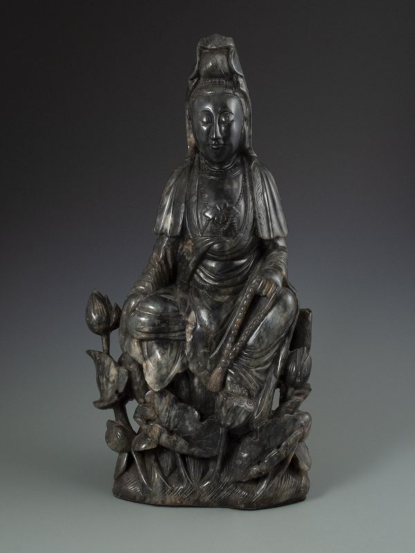 Chinese Antique Soapstone Quanyin