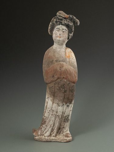 Chinese Antique Tomb Pottery Fat Lady