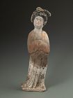 Chinese Antique Tomb Pottery Fat Lady