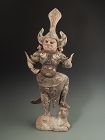 Chinese Antique Tomb Pottery Guardian Figure