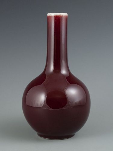 Chinese Oxblood Monochrome Porcelain Vase