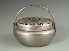 Chinese Antique White Brass Handwarmer