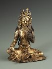 Antique Tibetan Gilt Bronze Tara Bodhisatva