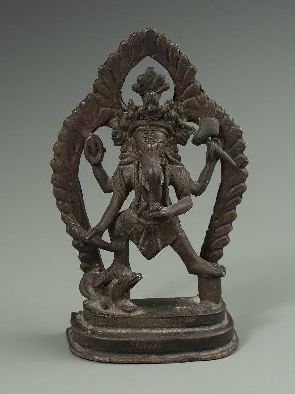 Indian Antique Bronze Dancing Ganesha